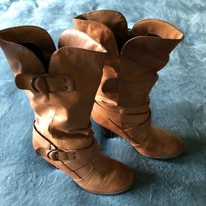 Brown slouch boots